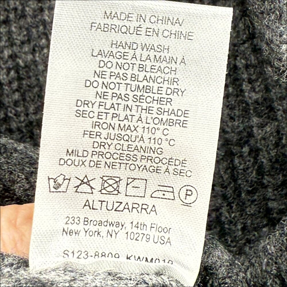 ALTUZARRA Cropped lace-up knitted cardigan knit sweater GRAY M - Picture 9 of 11